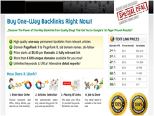 Site offering oneway backlink services
